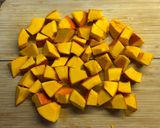 A picture of step 1 of Miso-sesame squash with cavolo nero - vegan.
