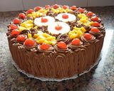 Foto del paso 5 de la receta: Torta rellena de crema con dulce de leche y frutas