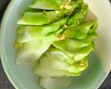 Hình bước làm 2 của món Mầm đá luộc (hấp) lò vi sóng (món chay)