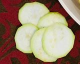 A picture of step 1 of Lauki pakora (bottle gourd fritters).