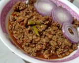 A picture of step 4 of Fry qeema.