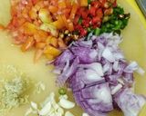 A picture of step 1 of Paneer bhurji.