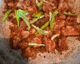 A picture of step 4 of Achari Chicken Bindi.