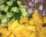 A picture of step 1 of Cool Mango salad.