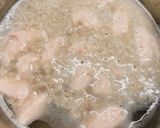 Hình bước làm 6 của món Cơm ngon nhà Huý 🏡: Mực dồn thịt sốt cà - Canh mồng tơi, rau dền, mướp nấu thịt, mọc