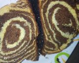 A picture of step 5 of Zebra cake.