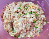A picture of step 2 of Pork Prawn Meat Roll.