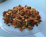 Une image de l'étape 8 de Tomates et courgettes sauce mozzarella sautées à la plancha.