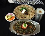 A picture of step 3 of Kathiyawadi style Dill leaves curry (suva bhaji nu shaak).
