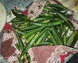 A picture of step 1 of Punjabi Style Bhindi Masala.