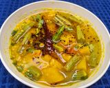 A picture of step 3 of Dal with Pumpkin and Drumsticks.