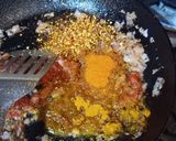 A picture of step 3 of Achari Aloo Baingan.