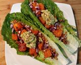 Foto del paso 5 de la receta: Tacos veganos de lechuga con lentejas y calabaza