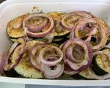 Une image de l'étape 9 de Courgettes rondes et oignon rouge au pesto.