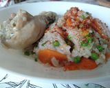 Foto langkah ke 4 dari resep Nasi kacang polong + wortel dengan ayam.