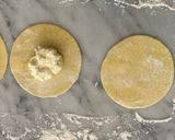 A picture of step 3 of Ravioli with Pumpkin Pasta and Ricotta Filling in Porcini Mushroom Béchamel.