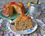 Foto del paso 5 de la receta: Torta invertida de peras con avena y harina integral🍐