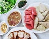 Hình bước làm 3 của món Bún mắm nêm thịt quay