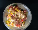 A picture of step 2 of Moong Dal Chilla with Tomato chutney.