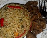 A picture of step 2 of Stir fry pasta with offal pepper soup.