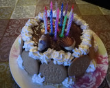 Foto del paso 9 de la receta: Tarta de cumpleaños de flan, chocolate y galletas 🎂