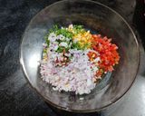 A picture of step 2 of Kurkure Bhel.