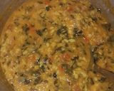 A picture of step 1 of Cholai bhaji dal.