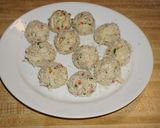 A picture of step 1 of Crab Meatballs, Tri-Color Spiral Pasta, and Dill Sauce. Jon Style.