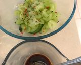 A picture of step 1 of Chicken cucumber and celery salad.