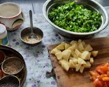 A picture of step 3 of Spinach potatoes bhaji (palak batata bhaji).