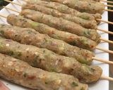A picture of step 4 of Seekh kebabs.