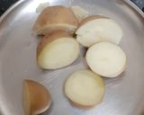 A picture of step 1 of Puri - Bhaji.