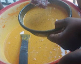 A picture of step 6 of Okpa with pap.