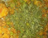A picture of step 8 of Veg keema (soya granules).