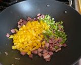 A picture of step 2 of Leftover Ham Fried Rice.