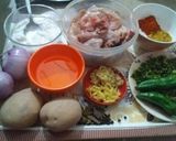 A picture of step 1 of Aloo Chicken Salan.