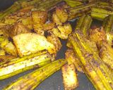 A picture of step 4 of Drumstick potato fry.