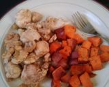 A picture of step 5 of Anita's Healthy Lunch Chicken Nuggets & Roasted Yams🍠.