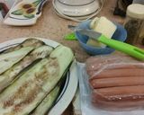 Foto del paso 1 de la receta: Salchichas de pollo envueltas en  berenjena