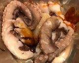 Hình bước làm 4 của món Bạch tuộc và bánh mì nướng sate