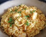 Foto del paso 16 de la receta: Arroz meloso con vieiras, langostinos y calamar