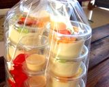 รูปขั้นตอนการทำที่ 2 ของ มินิ เต๊าฮวยนมสด ฟรุ๊ตสลัด