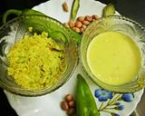 A picture of step 3 of Rajkot's Famous Green chutney (using raw mango).