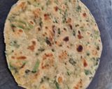 A picture of step 3 of Kothmir paratha.