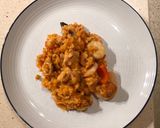 A picture of step 8 of Jambalaya.