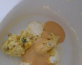 A picture of step 6 of Gajar ka halwa sushi roll with rabri cream cheese filling.