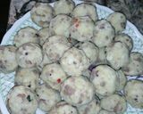 A picture of step 2 of Yam balls.