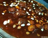 A picture of step 5 of Aloo bukharay ki chutney.