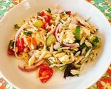 A picture of step 6 of Greek Salad with Orzo.