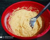 A picture of step 2 of Moong dal dahi bhalla.